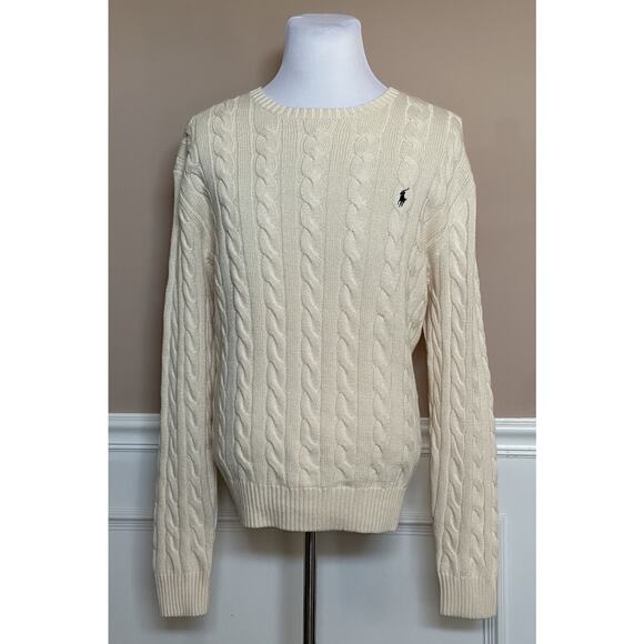 Polo Ralph Lauren Men's Knit Cotton Sweater Cream 2XL/2TG NWT $138 - Picture 1 of 7